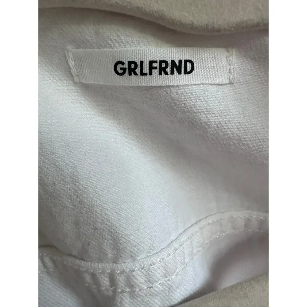 GRLFRND Renata Romper in Flashback White Denim XS